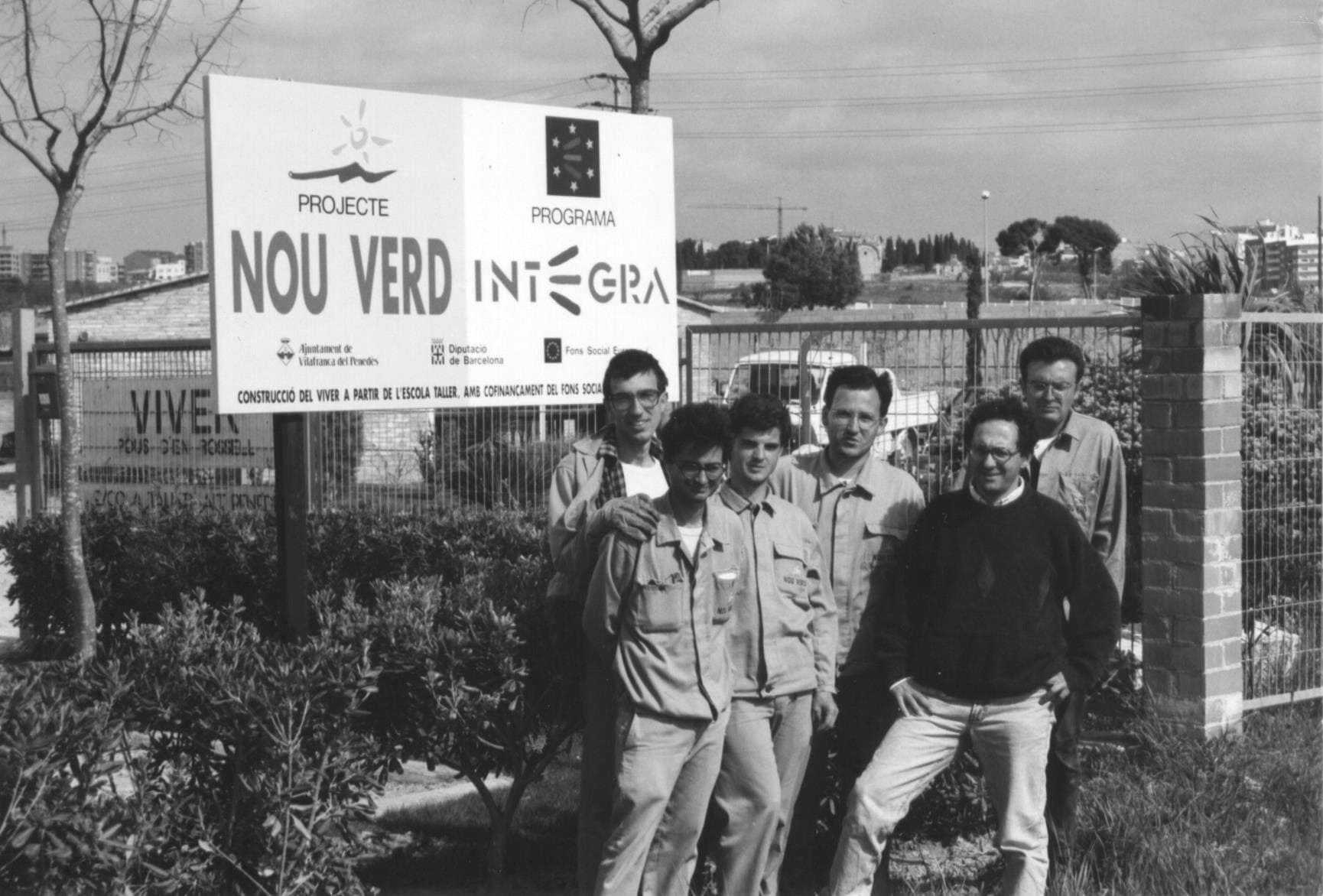 Imatge dels 5 socis fundadors de Nou Verd. Desembre de 1994 Imatge dels 5 socis fundadors de Nou Verd. Desembre de 19944